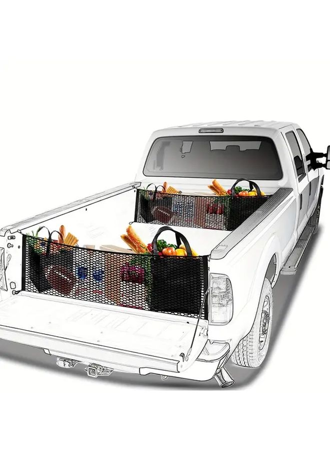 Black Adjustable Stretchable Truck Cargo Net Trunk Organizer for Cars and Home Storage - Image 5