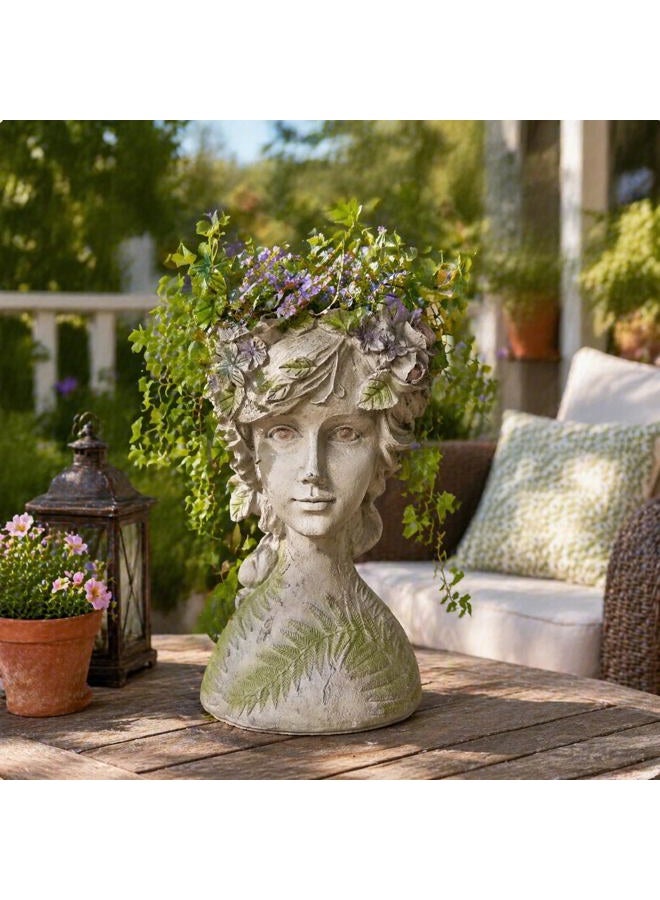 DiliComing Head-Planter Face-Planters Pot - 10 Inch Flower Pots Outdoor with Drainage Hole, Face Flower Pot Head Planter for Garden Decor, Gifts for Women and Housewarming Gift 6.5 x 6 x 10.2 Inch - Image 1