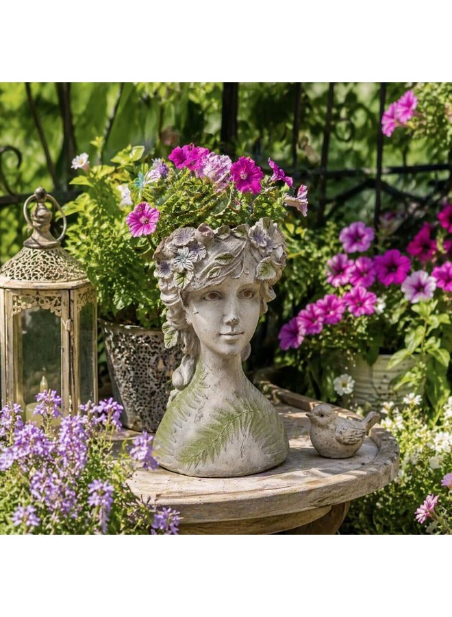 DiliComing Head-Planter Face-Planters Pot - 10 Inch Flower Pots Outdoor with Drainage Hole, Face Flower Pot Head Planter for Garden Decor, Gifts for Women and Housewarming Gift 6.5 x 6 x 10.2 Inch - Image 5