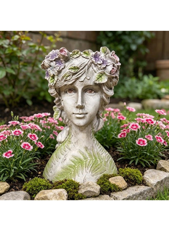 DiliComing Head-Planter Face-Planters Pot - 10 Inch Flower Pots Outdoor with Drainage Hole, Face Flower Pot Head Planter for Garden Decor, Gifts for Women and Housewarming Gift 6.5 x 6 x 10.2 Inch - Image 3