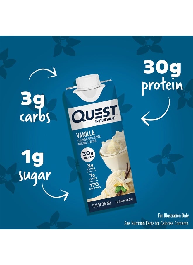 QUEST NUTRITION - Vanilla Protein Shake, High Protein, Low Carb, Gluten Free, Keto Friendly, 11 Fl.Oz 4 Count (Pack of 3) - Image 1