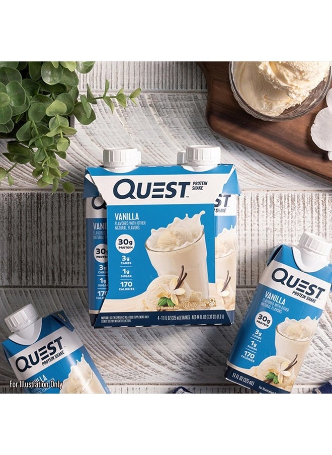 QUEST NUTRITION - Vanilla Protein Shake, High Protein, Low Carb, Gluten Free, Keto Friendly, 11 Fl.Oz 4 Count (Pack of 3) - Image 1