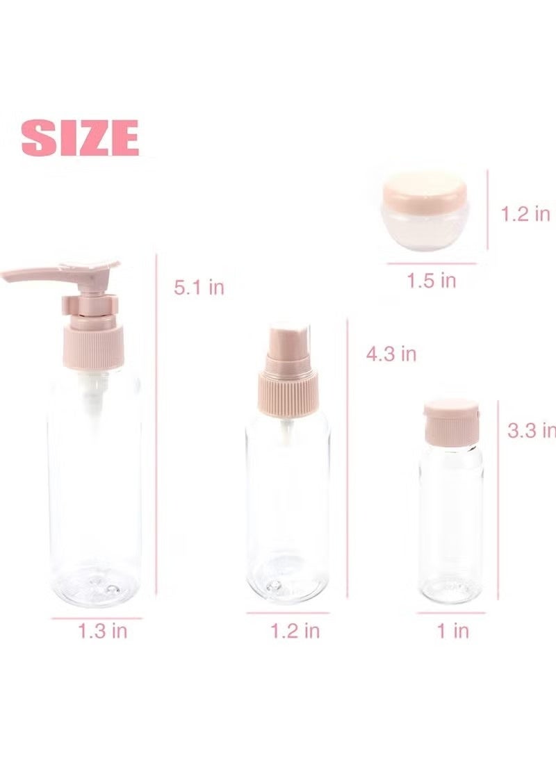 Travel Bottles for Toiletries 11 PCS +2PCS, Plastic Travel Size Refillable Containers for Liquid Shampoo, Lotion, Cream, Dispenser Accessories Kit, Leak Proof,Cleaning brush - Image 3