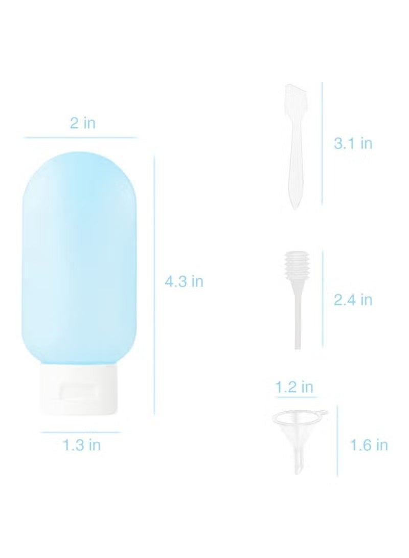 Travel Bottles for Toiletries 11 PCS +2PCS, Plastic Travel Size Refillable Containers for Liquid Shampoo, Lotion, Cream, Dispenser Accessories Kit, Leak Proof,Cleaning brush - Image 5