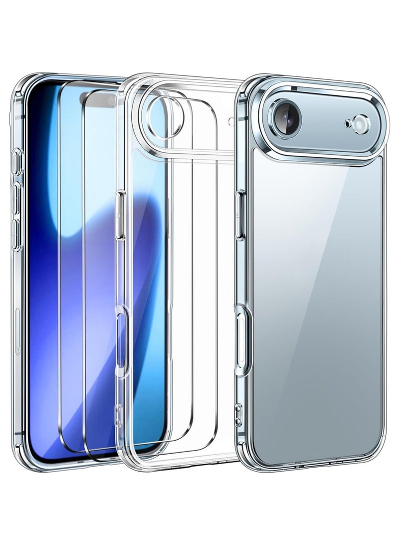 X-level Clear Case for iPhone Air ,Case Cover with 2 Pieces Screen Protector, Anti-Yellowing Protection Slim Bumper Case – Transparent - Image 1