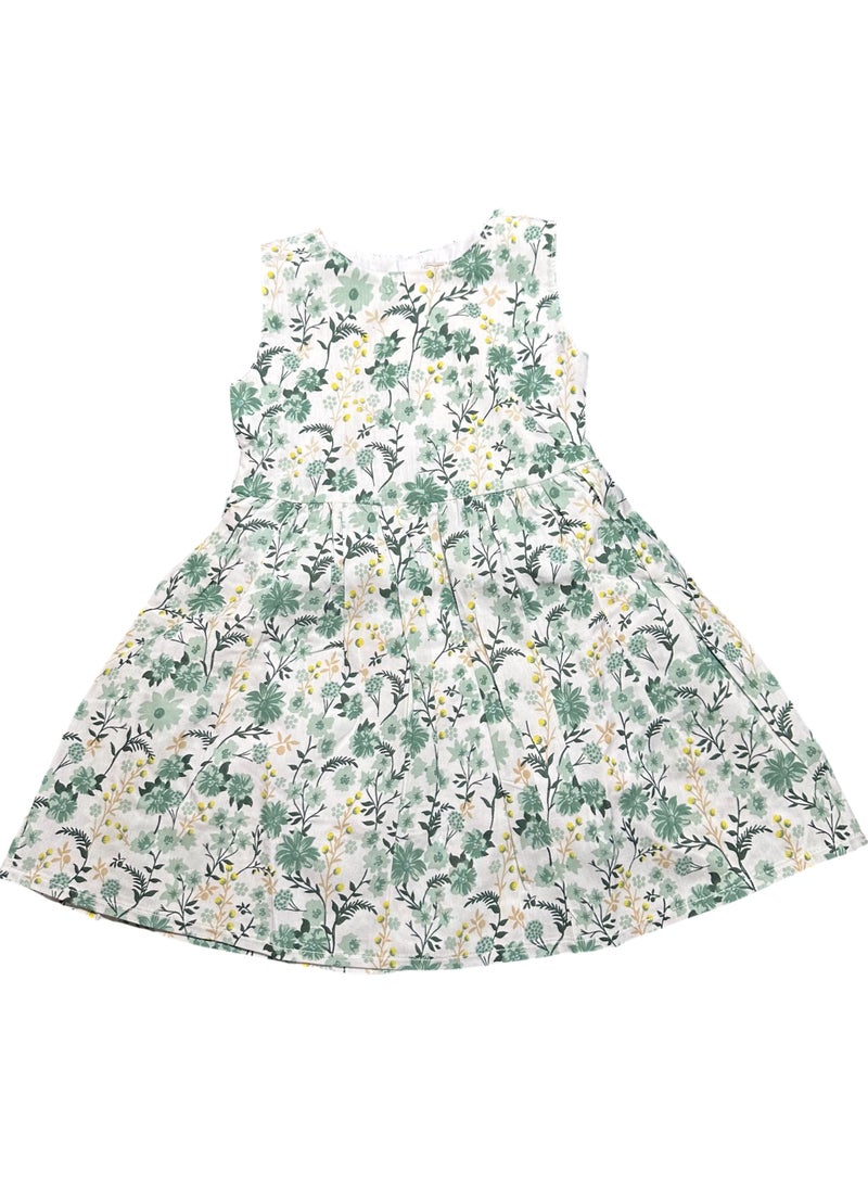 فستان بناتي مبطن من الداخل بلا أكمام برقبة دائرية - Image 2