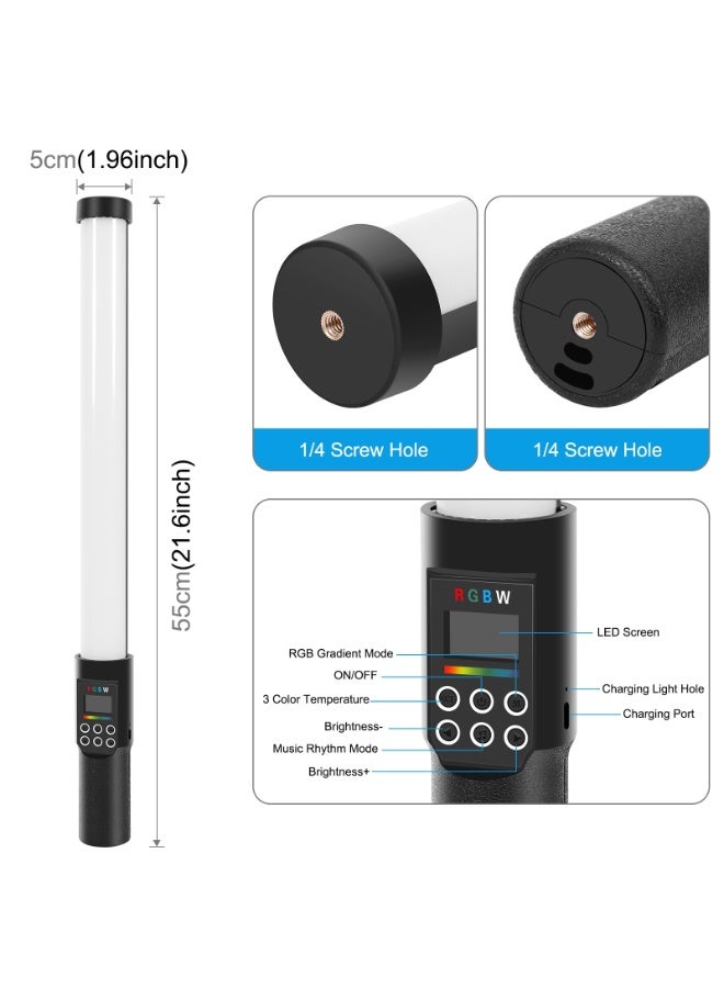 بولوز PULUZ RGB LED مصباح يدوي كامل اللون RGB عصا مصباح فوتوغرافي - Image 2