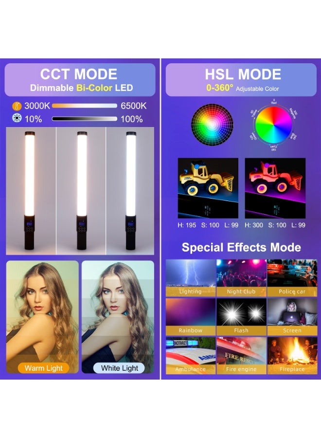 بولوز PULUZ RGB LED مصباح يدوي كامل اللون RGB عصا مصباح فوتوغرافي - Image 3