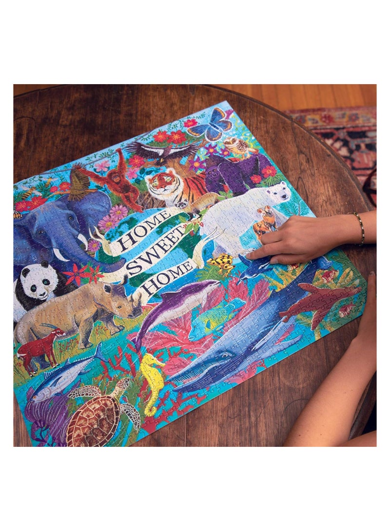 eeBoo: Piece and Love Planet Earth 1000-piece Square Adult Jigsaw Puzzle, Jigsaw Puzzle for Adults and Families, Includes Glossy, Sturdy Pieces and Minimal Puzzle Dust - Image 3