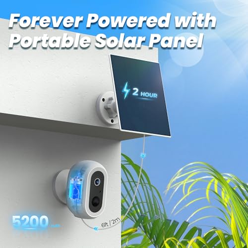 Laview 2K Solar Security Cameras Wireless Outdoor Rechargeable Battery Wifi Cameras for Home Security with Spotlight Color Night VisionSiren AlarmAI Human DetectionIP652Way TalkCloudSD Storage - Image 3