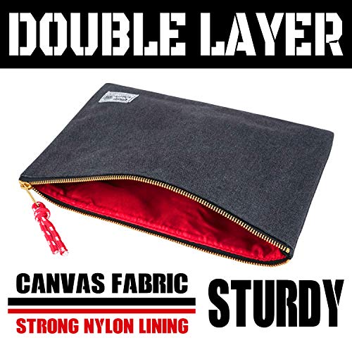 RE ROUGH ENOUGH Rough Enough Important Document Organizer Holder Safe File Folder Bag Letter Size with Zipper for Office School College Teacher Art Supplies Canvas - Image 3