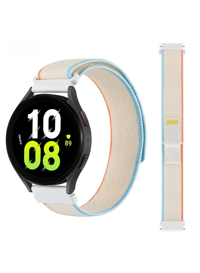 For Samsung Watch4/5/6 Strap Huawei Gt2/3 Strap 20mm/mm22 Wild Diameter Nylon Loop Strap-Color:7# Milk White-Specifications:22mm  - Image 1