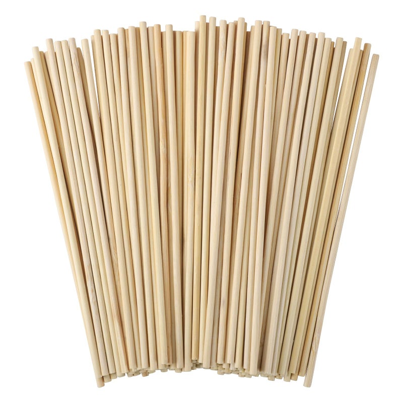 WSICSE 150 Pcs Dowel Rods 18 x 12 Inch Wooden Dowels Craft Wood Sticks Unfinished Natural Bamboo Sticks for Flower Bouquet Crafts and DIYers