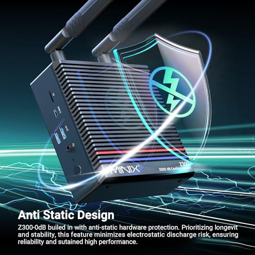 MINIX Fanless Windows 11 Pro Mini PC, Intel 12th Gen N300, NEO Z300-0dB 16GB DDR4, 512GB M.2 PCIe Gen3 x 4 SSD Micro Desktop Computer, 4K Dual Display/2.5G LAN, for Business Home Office Multi-Tasking - Image 3