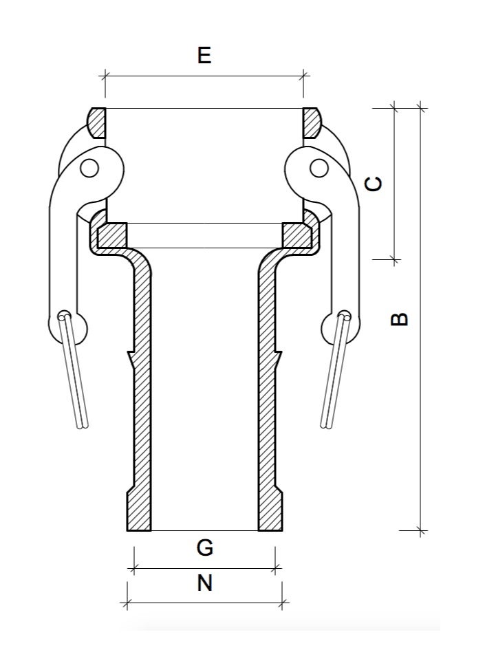 Aluminum Camlock Coupling Part C 3'' - Image 2