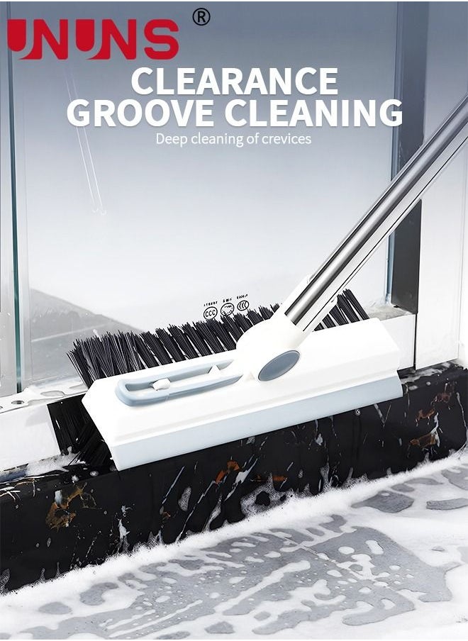 UNUNS Floor Scrub Brush 3 In 1,V-Shaped Brush Head With 180° Rotation Detachable Brush Head, Adjustable Long Handle,Tub And Tile Brush For Cleaning Bathroom,Patio,Kitchen,Wall And Deck  - Image 4