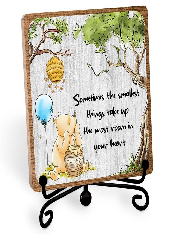 Toerifer Funny Winnie Inspirational Desk Decor, Funny Winnie Gifts for Women Men, Sometimes The Smallest Things Sign, Motivational Table Decorations Supplies, Winnie Desk Ornaments - Image 1