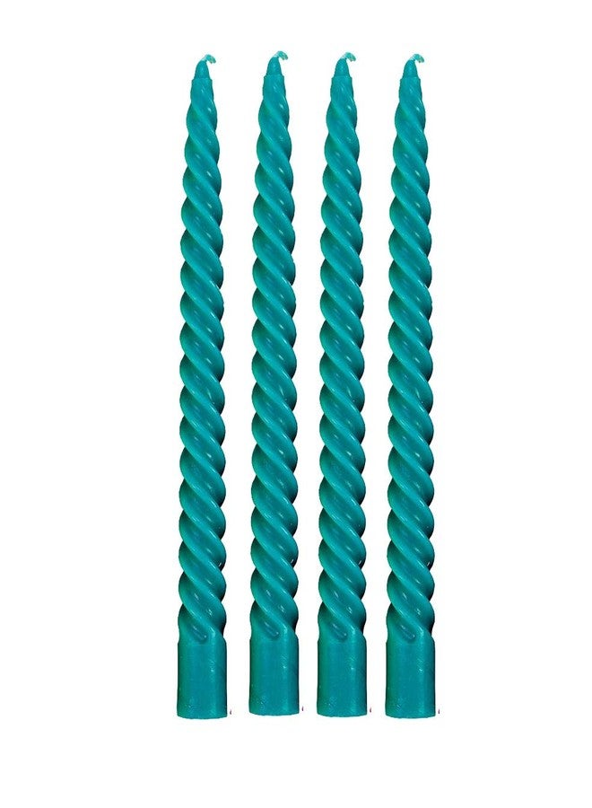 Luces Paraffin Wax Smokeless Scented Turquoise Colour Twisted Stick Candles Decorations for Living Room Pack of 8 - Image 3