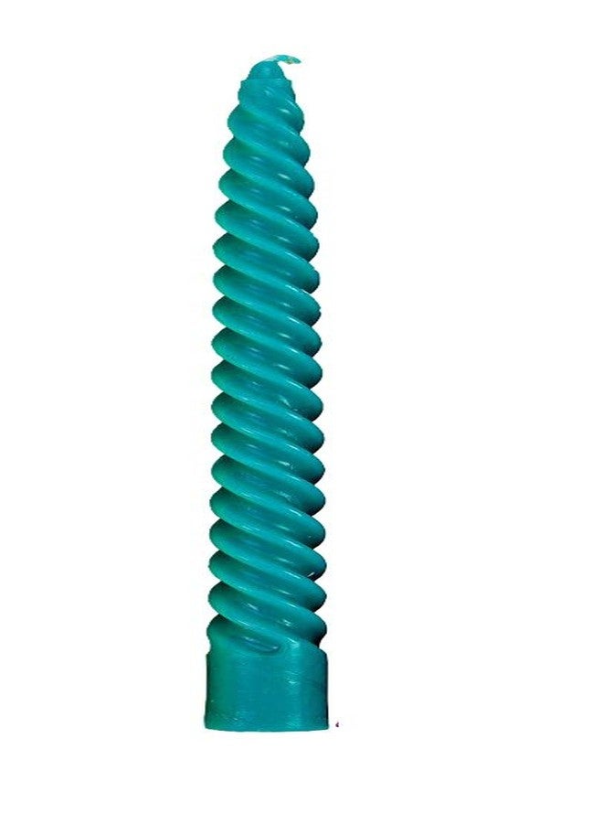 Luces Paraffin Wax Smokeless Scented Turquoise Colour Twisted Stick Candles Decorations for Living Room Pack of 8 - Image 2