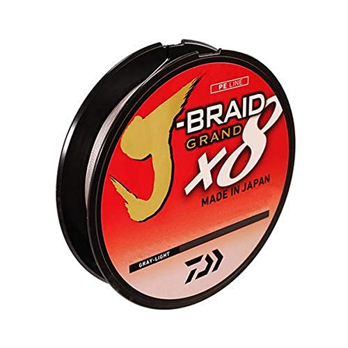 Daiwa, J-Braid x8 Grand Braided Line, 150 Yards, 30 lb Tested, .011" Diameter, Light Gray - Image 1