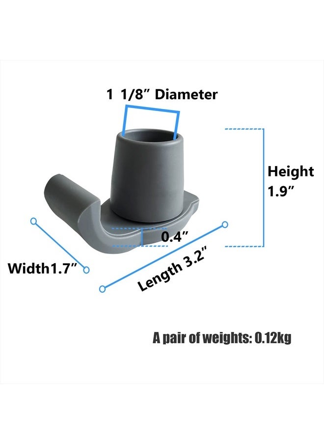 Aliseniors - Walker Ski Glides - 2 Pack Universal Fit Walker Accessories for Seniors Folding Walkers - Walker Feet Replacement, Gray - Image 1