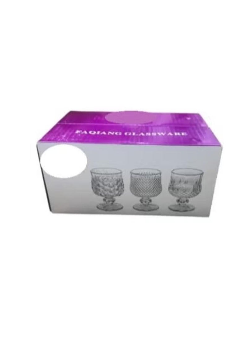 6-piece glass juice cup set with base - Image 3