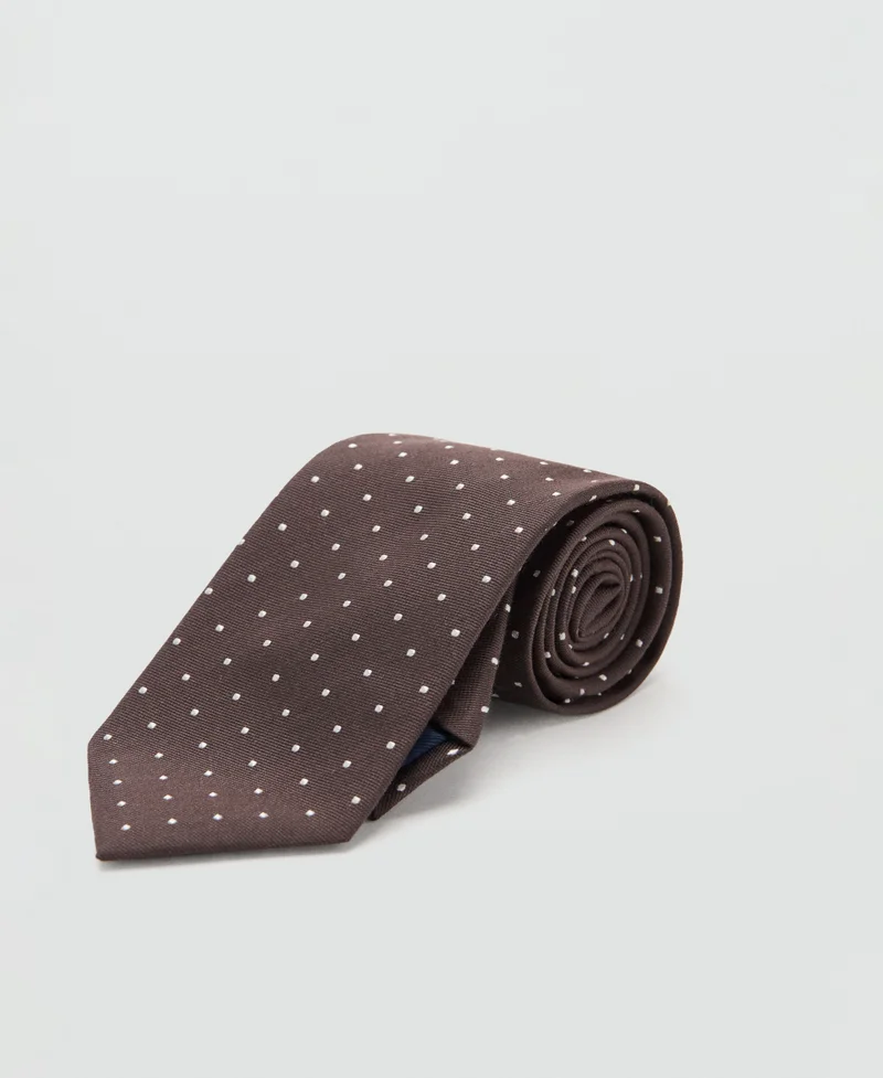 Mango Man  Silk cotton polka dot tie for Men | Best Price UAE