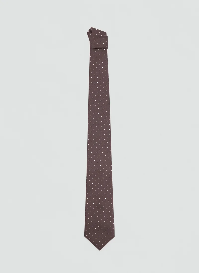 Silk cotton polka dot tie