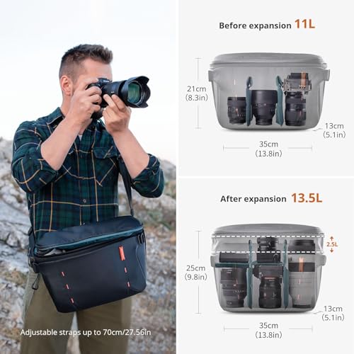 PGYTECH OneMo Sling Camera Bag 11L-13L, waterproof Crossbody Camera Shoulder Bag for Photographers Travel, DSLR Camera Bag for Sony/Canon/Nikon/DJI Mavic/Mirrorless/Tripod/Laptop - Image 3