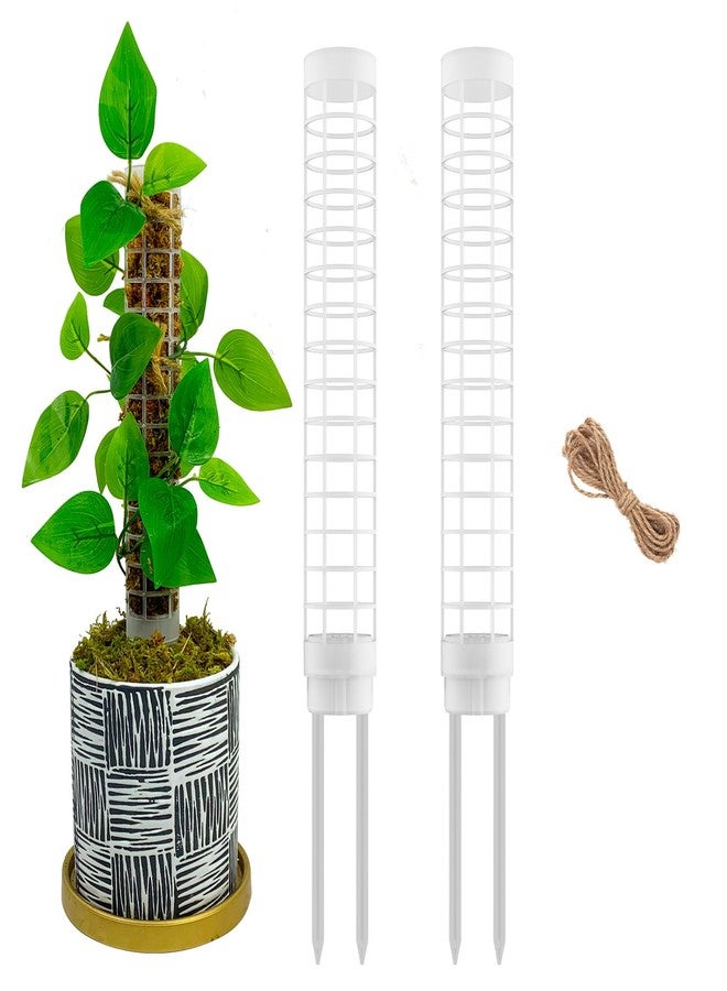 HYYZ Moss Pole,Small Plastic Moss Pole for Plants Monstera and Climbing Plants-Mighty Plant Support(White,2) - Image 1