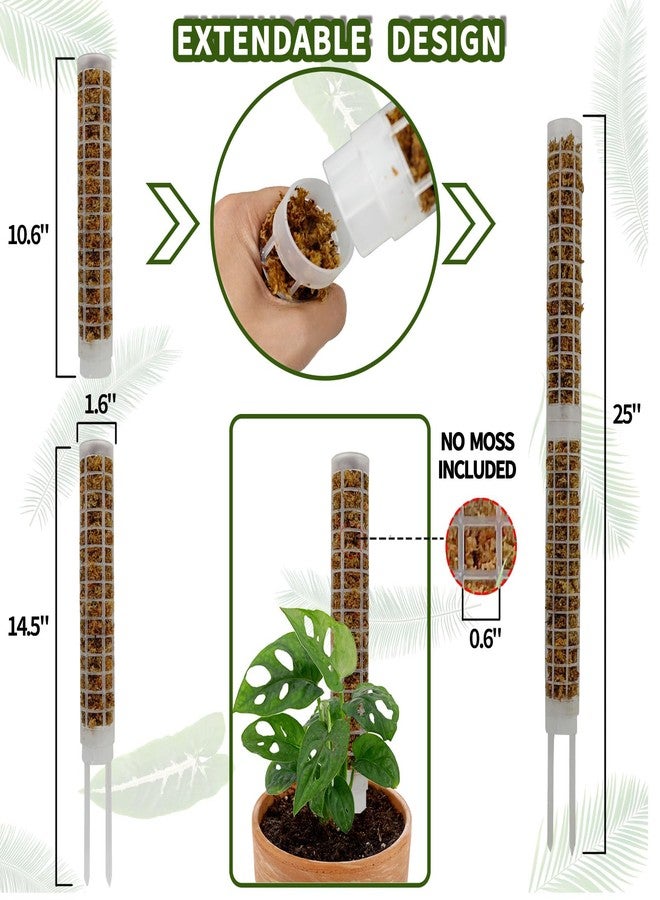 HYYZ Moss Pole,Small Plastic Moss Pole for Plants Monstera and Climbing Plants-Mighty Plant Support(White,2) - Image 2