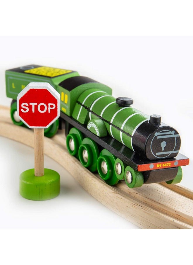 Bigjigs Rail Bigjigs Rail Flying Scotsman Toy Train - Compatible with Most Major Wooden Railway & Train Set Brands, Replica Bigjigs Trains, Bigjigs Train Accessories  - Image 4