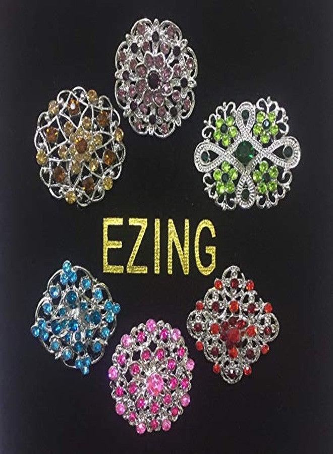 Ezing Lot 24pc Shining Rhinestone Crystal Brooches Pins DIY Wedding Bouquet Kit (D) - Image 3