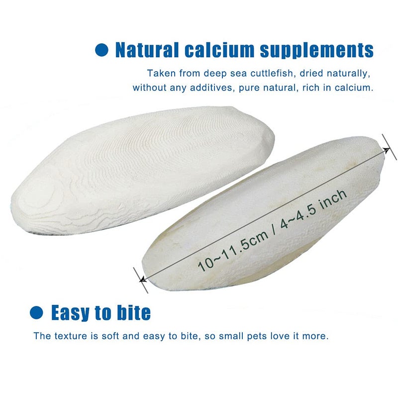 Mivofun 2PCS Natural Cuttlebone for Tortoise Turtles Snails Birds Cockatiels Parakeets Budgies Reptiles Small Animals(4"-4.5",Small) - Image 2