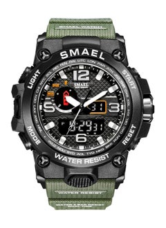 SMAEL Men's Silicone Strap Analog-Digital Watch Military Watch Quartz Dual Movement Electronic Sports Watch Luminous Waterproof Luminous Sports Watch as Gift for Men Watch Stopwatch Alarm Clock