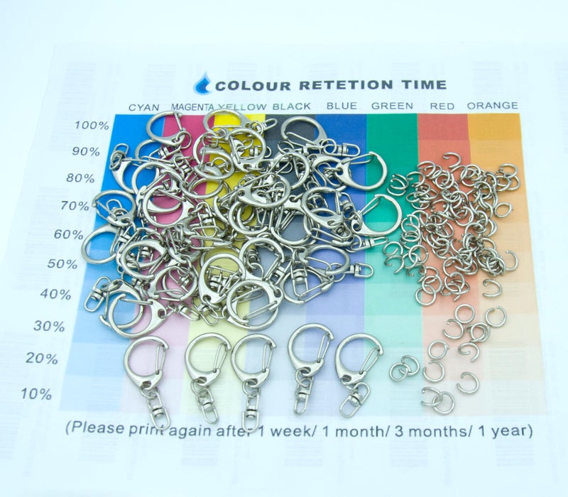 ZoloAJay 50 Sets Lobster Claw Clasps Keychain Clip D-snap Hook Clips with Swivel Snap and Open Jump Rings for Silver DIY Making Trinket Crafts Diameter 0.7inch (18mm) - Image 5