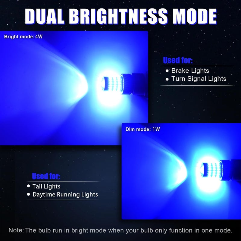 iBrightstar 7443 LED Bulb Blue, 7440 LED Reverse Light Bulbs Super Bright for Tail Brake Lights Backup Lights Daytime Running Lights, 2 Pack - Image 5