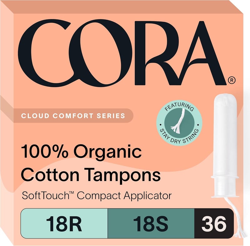 Cora Organic Feminine Care  144 Long Bladder Liners Incontinence  Postpartum Pads and 36RS Applicator Tampon Multipack  UltraAbsorbent Unscented Natural NonToxic  Bundle Pack - Image 3