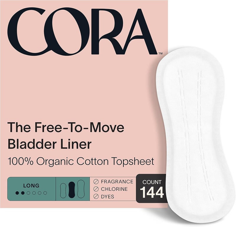 Cora Organic Feminine Care  144 Long Bladder Liners Incontinence  Postpartum Pads and 36RS Applicator Tampon Multipack  UltraAbsorbent Unscented Natural NonToxic  Bundle Pack - Image 2