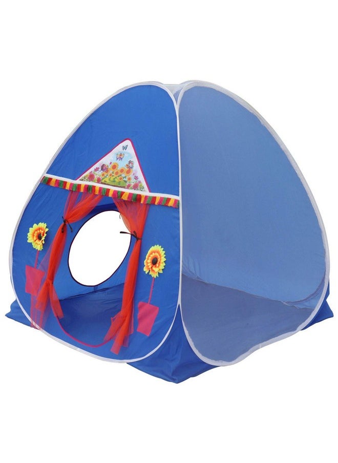 HomeCute HOMECUTE Foldable Popup Play Tent House for Kids,Outdoor & Indoor Use, 3 Year to 12 Years 110 x 110 x 120 cm (Blue)  - Image 1
