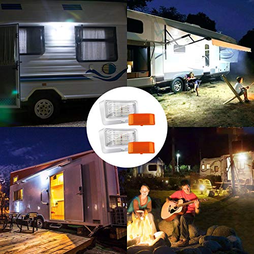 BlueFire Super Bright LED RV Porch Light RV Exterior Lights Porch Utility Light 12V Replacment Light with ON/OFF Switch, Clear and Amber Removable Lens for RV, Trailer, Camper (2 Pack) - Image 3