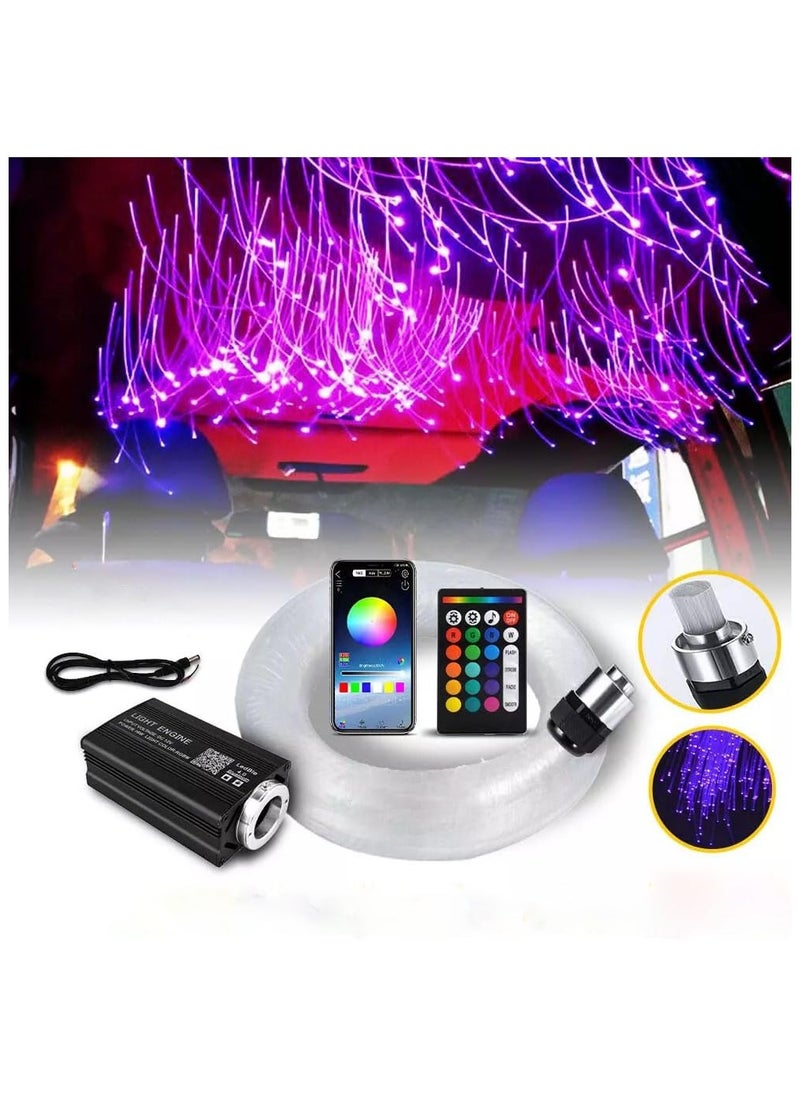 Generic - RGBW 16W Fiber Optic Star Ceiling Light, 200 Strands, APP & Remote Control, Sound Activated, 2m for Car & Home Decoration - Image 1
