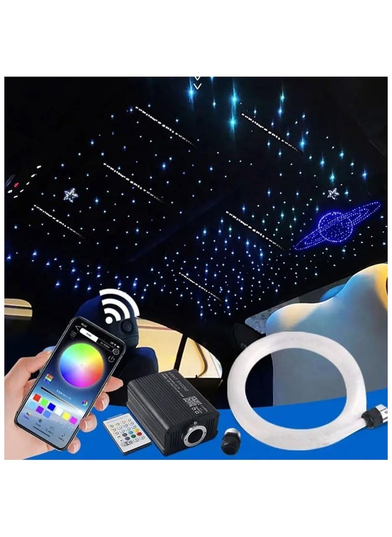 Generic - RGBW 16W Fiber Optic Star Ceiling Light, 200 Strands, APP & Remote Control, Sound Activated, 2m for Car & Home Decoration - Image 1