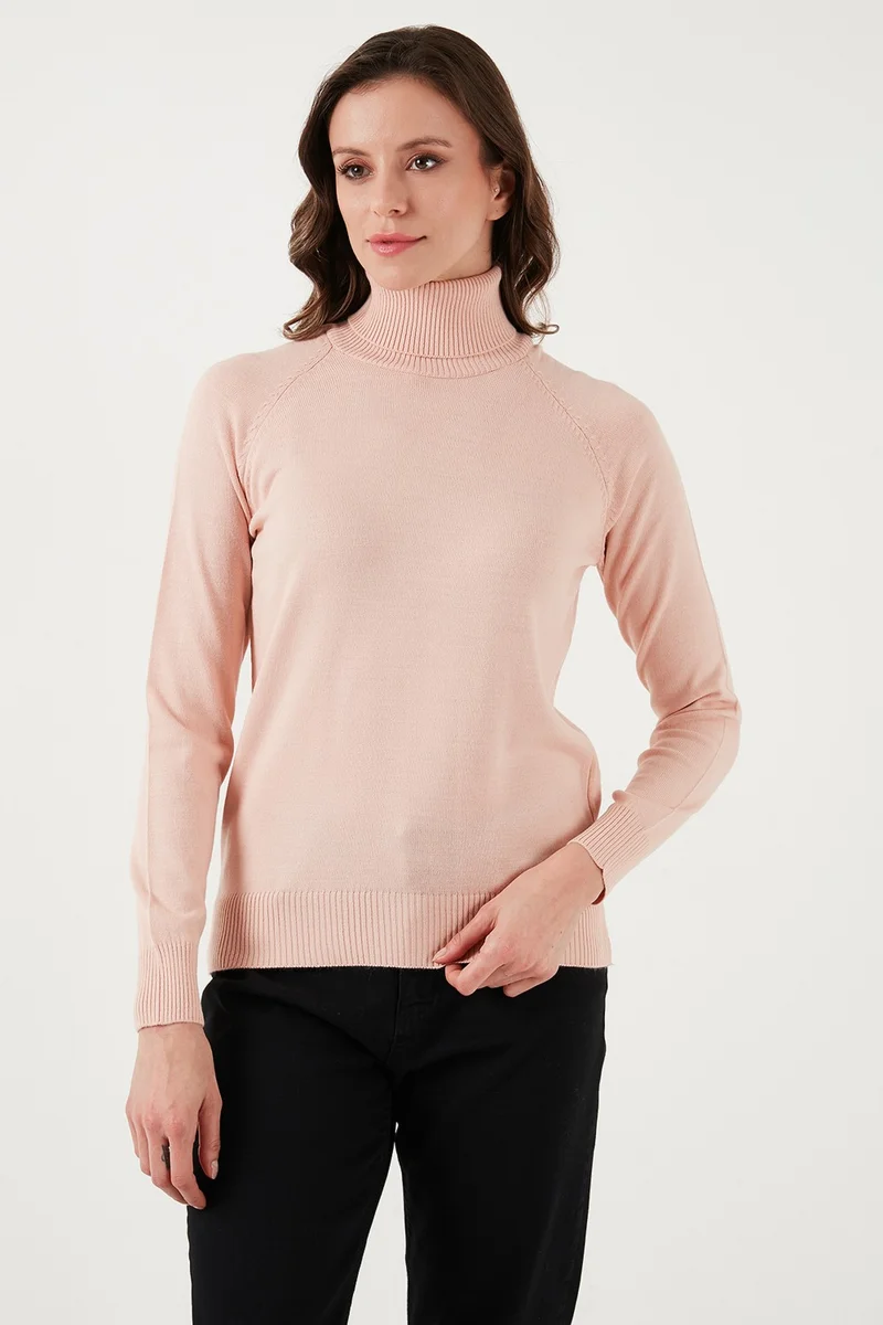 فاشن فريندز Standard Fit Turtleneck Knitwear Sweater Women's Sweater 24K0401K1
