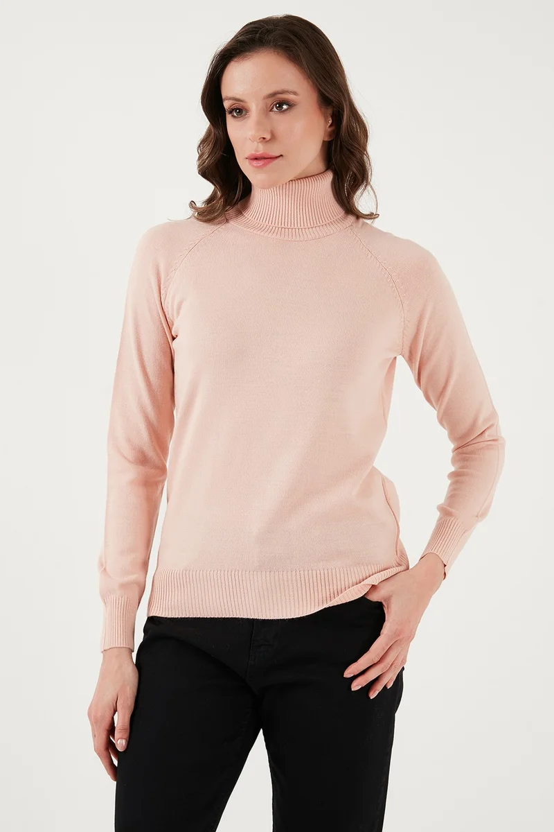 فاشن فريندز Standard Fit Turtleneck Knitwear Sweater Women's Sweater 24K0401K1