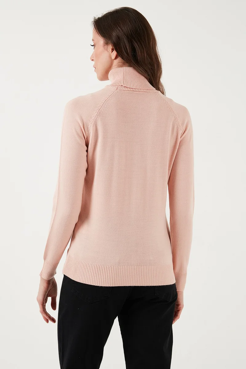 فاشن فريندز Standard Fit Turtleneck Knitwear Sweater Women's Sweater 24K0401K1