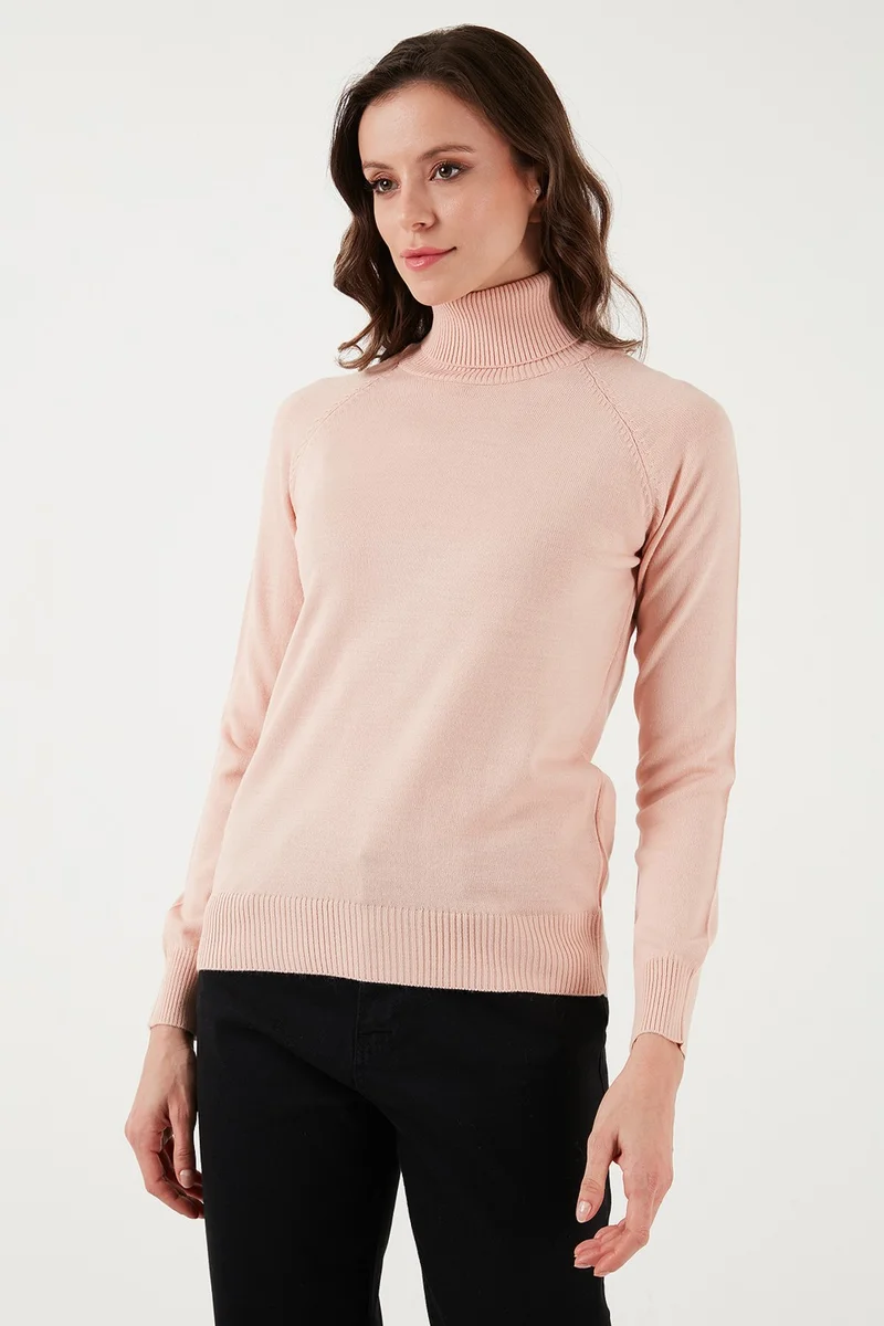 فاشن فريندز Standard Fit Turtleneck Knitwear Sweater Women's Sweater 24K0401K1