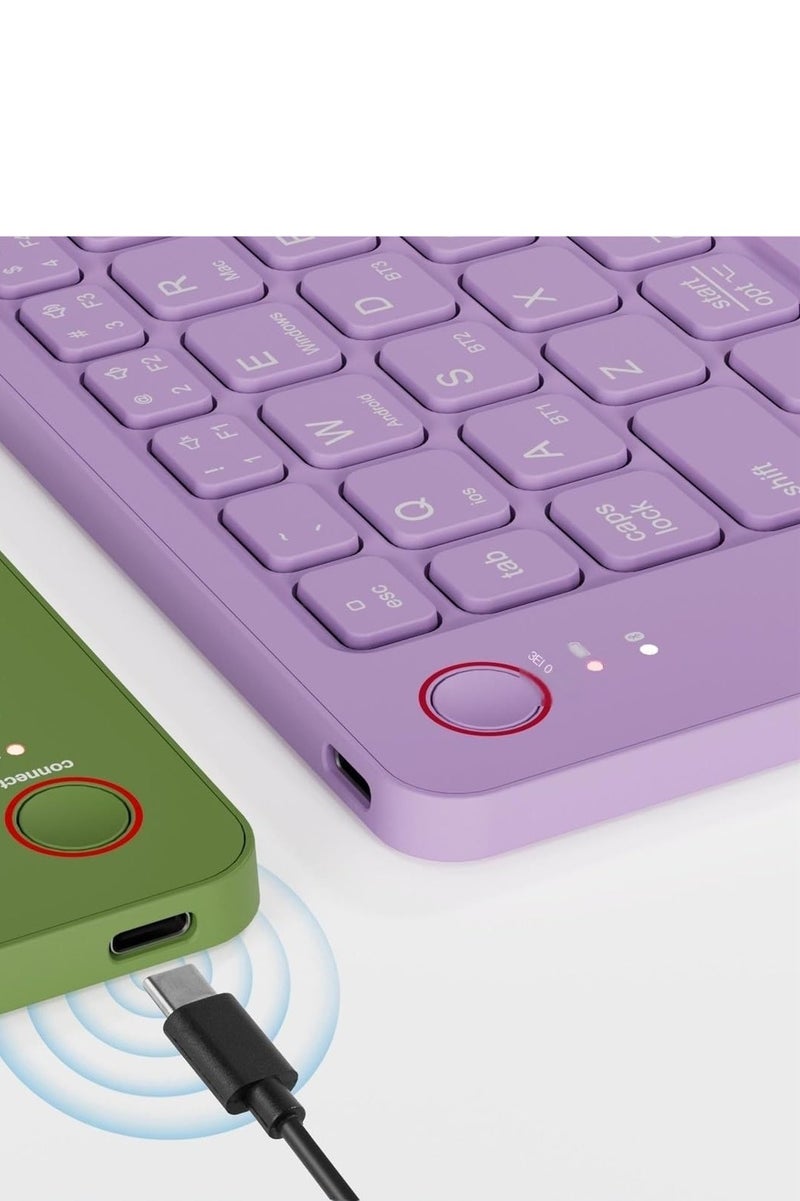 General Foldable Bluetooth Keyboard, Portable Folding Keyboard, Rechargeable Mini Wireless Travel Keyboard for Windows iOS Android Tablet Smartphone  - Image 2