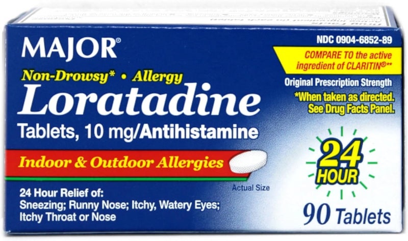 Major Pharmaceuticals NonDrowsy Allergy Loratadine 10mg Tablets 90 Count - Image 1