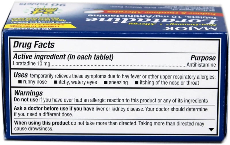Major Pharmaceuticals NonDrowsy Allergy Loratadine 10mg Tablets 90 Count - Image 5